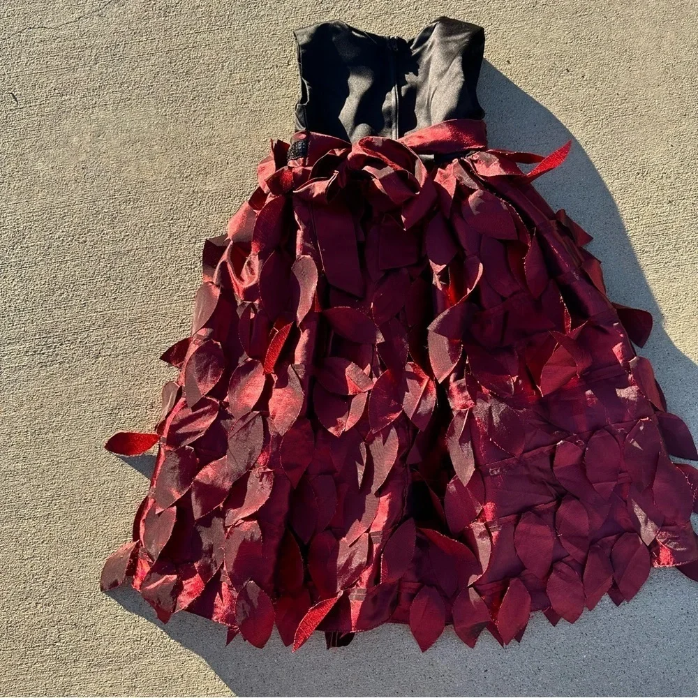 Kids Leafy Dress in Black and Red  PM6